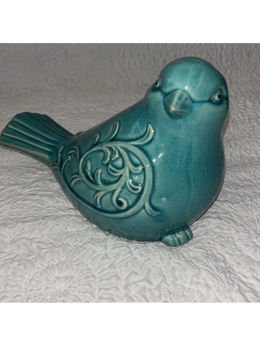 Art Deco Ceramic Large Sitting Bird Gloss Finish Figurine